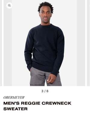 Obermeyer Men's Reggie Navy Crewneck Sweater 100%wool, Sz XL *see flaw